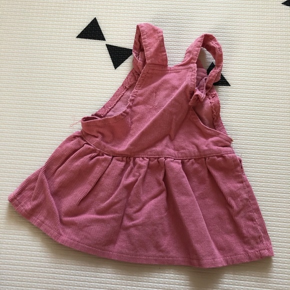 My Destiny|baby girl mauve pink corduroy jumper dress w overall straps,cat print - Picture 4 of 5